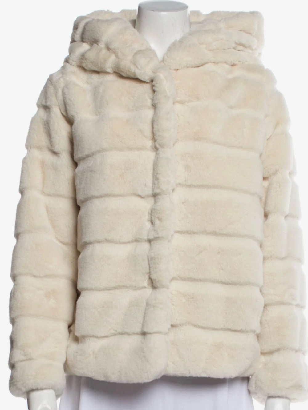 Apparis Faux Fur Women's Cream Hooded Coat